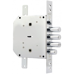 Изображение товара Замок врезной сувальдный с задвижкой и защёлкой BORDER ЗВ9-6 ПКТЗ с тягами (прав.), 5 кл. /77404/