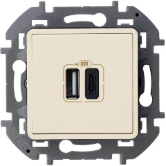 Изображение товара Розетка Legrand INSPIRIA зарядное устройство с двумя USB-разьемами A-C 240В/5В 3000мА, слоновая кость