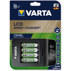 Изображение товара Зарядное устройство Varta LCD Smart Charger + 4 аккумулятора AA 2100 мАч