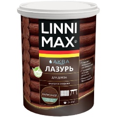 Изображение товара Защитная лазурь для дерева Linnimax Аква, 0,9 л, палисандр