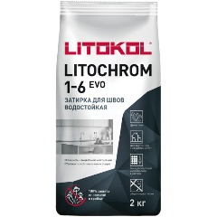 Изображение товара Затирка цементная Litokol Litochrom 1-6 Evo LE жемчужно-серая 2 кг