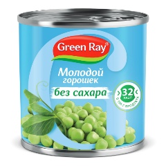 Изображение товара Зелёный горошек Green Ray без сахара 425 мл