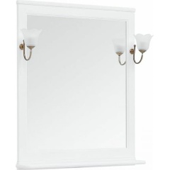 Изображение товара Зеркало Aquanet Валенса NEW 85 белое с полочкой и отверстиями под светильники