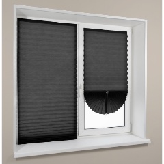 Изображение товара Жалюзи плиссе Эскар самоклеящиеся тканевые 120х180, черный