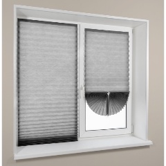 Изображение товара Жалюзи плиссе Эскар самоклеящиеся тканевые 90х180, серый