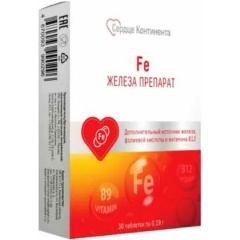 Изображение товара Витамины Железа препарат Феррумтабс Сердце Континента таб. п/о №30
