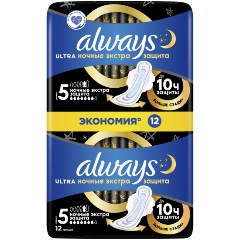 Изображение товара Гигиенические ночные прокладки ALWAYS Ultra Secure Night, 12 шт
