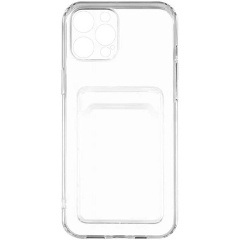 Изображение товара Силиконовый чехол Zibelino для Apple iPhone 14 Pro, Card Holder, с защитой камеры, прозрачный