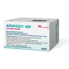Изображение товара Таблетки ZOETIS (PFIZER) Апоквел,для лечения аллергии и зуда у собак, в блистере,3.6 мг, 100 таблеток
