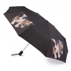 Изображение товара Женский автоматический складной зонт FULTON R346-3361 JackRussell черный с рисунком