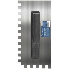 Изображение товара Зубчатая гладилка РемоКолор нержавеющая сталь, пластиковая рукоятка, 130x270 мм, зуб 12x12 мм 27-1-012