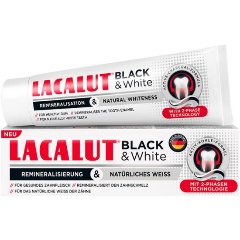 Изображение товара Зубная паста LACALUT Black & White двухцветная, отбеливающая 75 мл
