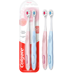 Изображение товара Зубная щетка COLGATE Cushion Clean мягкая 1+1 шт с мягкими щетинками для бережной чистки