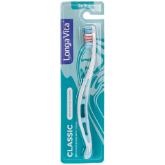 Изображение товара Зубная щетка LONGA VITA Classic мягкая для взрослых с противоскользящими вставками