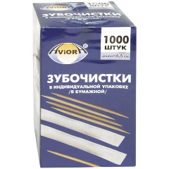 Изображение товара Зубочистки Aviora бамбук, 1000 шт/уп