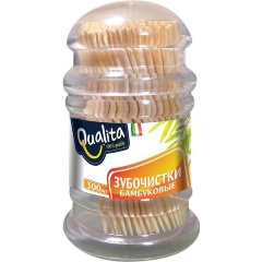 Изображение товара Зубочистки Qualita бамбуковые, 300 шт/уп