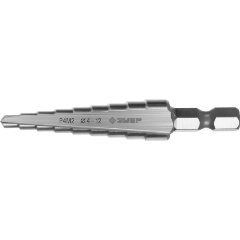 Изображение товара Сверло ступенчатое ЗУБР 4-12мм, 9 ступеней, сталь Р4М2