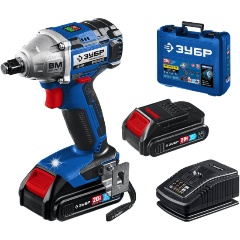 Изображение товара Гайковерт аккумуляторный ЗУБР GB-250-22 серия «ПРОФЕССИОНАЛ», 2 АКБ (2Ач)