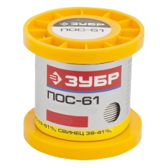 Изображение товара Припой ЗУБР ПОС 61 трубка с канифолью 50г 0,8мм