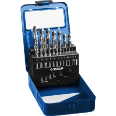 Изображение товара Набор сверл ЗУБР ПРОФ-А 19шт(1-10мм), по металлу, сталь Р6М5, класс А, мет.бокс