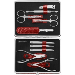 Изображение товара Маникюрный набор Zwilling Classic Inox 10 предметов, красный, отделка крокодил