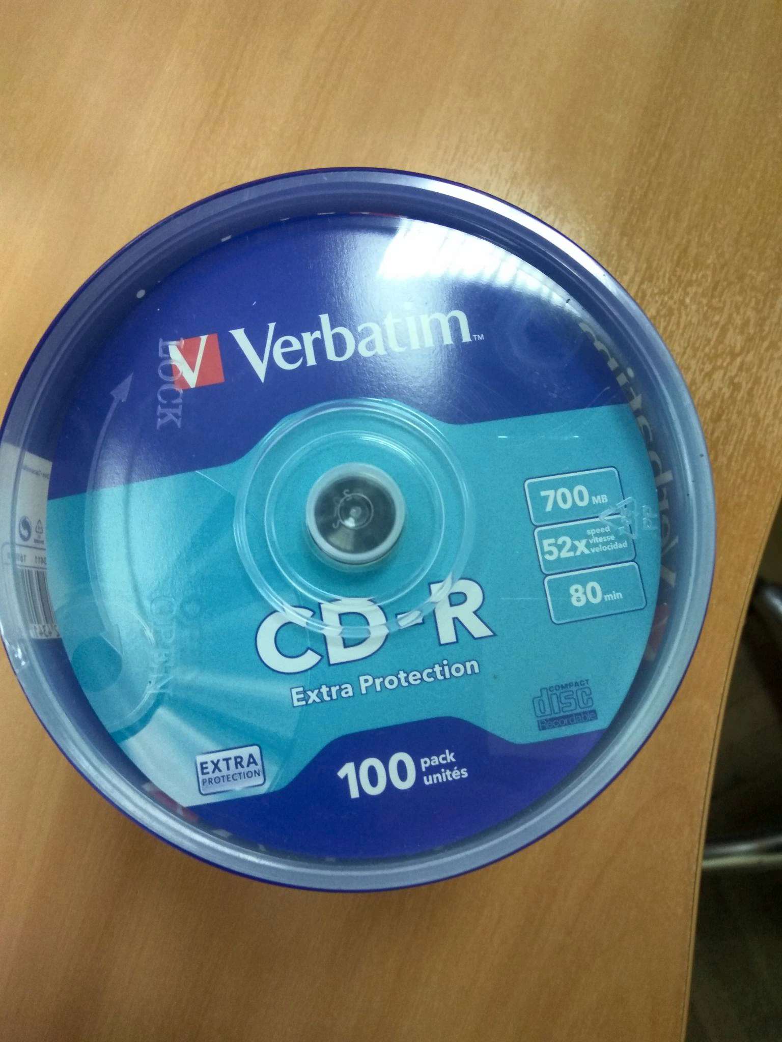 Диск VERBATIM CD-R 80 52x DL CB/100 43411 — купить в интернет-магазине  ОНЛАЙН ТРЕЙД.РУ