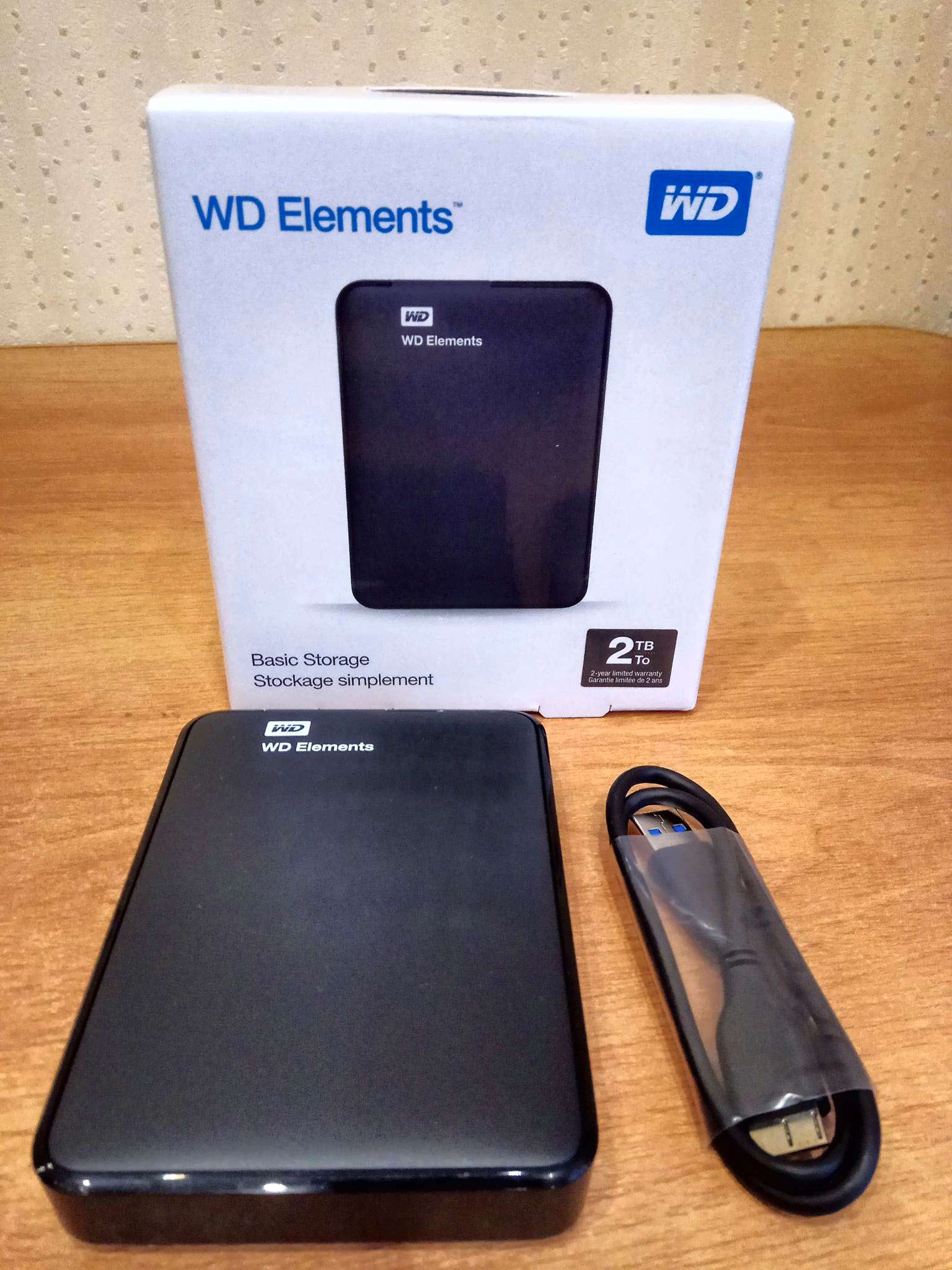 Внешний жесткий диск Western Digital WD Elements Portable, 2 ТБ, USB 3.0  (WDBU6Y0020BBK-WESN) черный — купить в интернет-магазине ОНЛАЙН ТРЕЙД.РУ