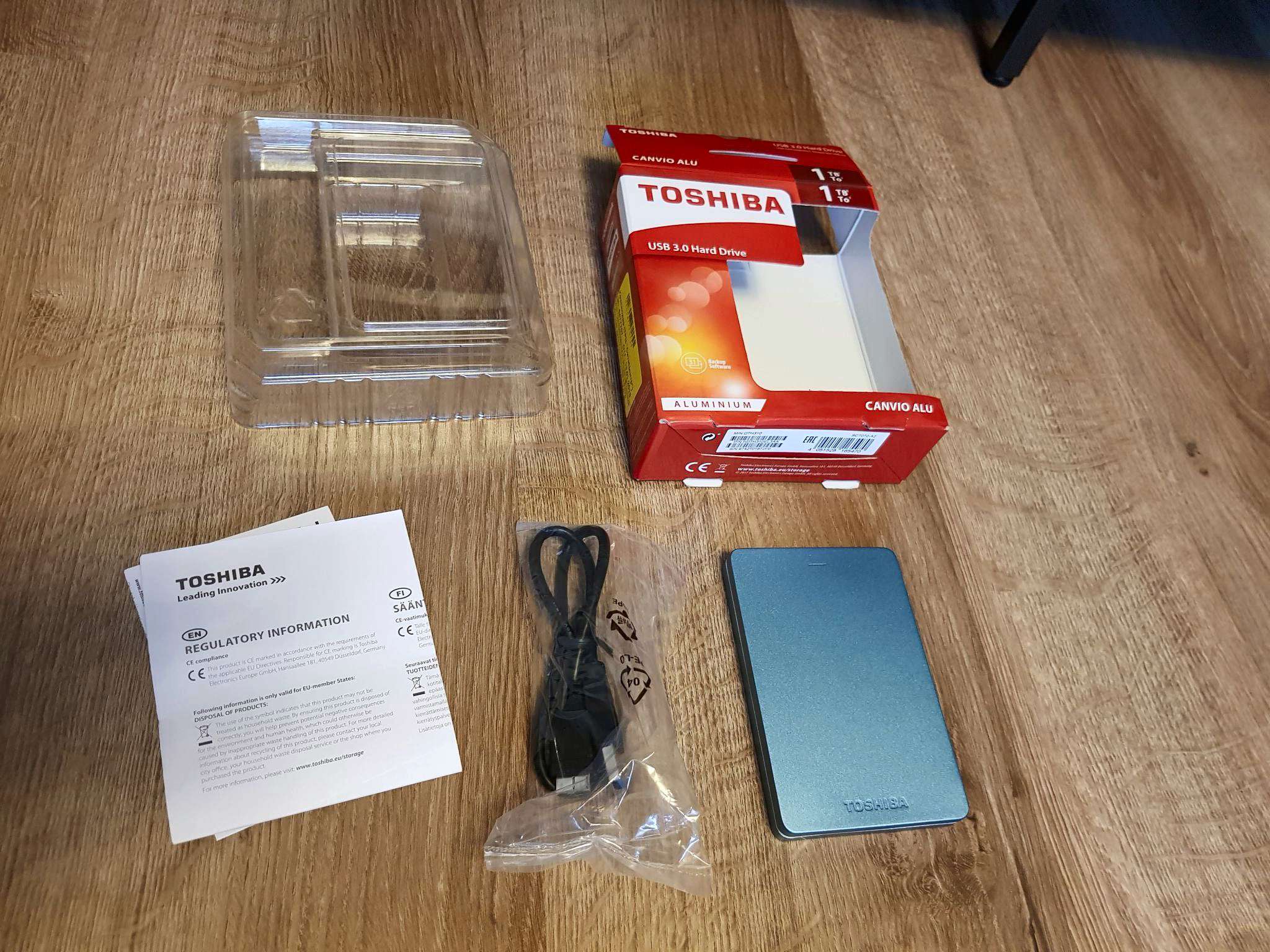 Внешний жесткий диск Toshiba Canvio Alu 2.5 USB 3.0 1Tb HDTH310EL3AA Blue —  купить в интернет-магазине ОНЛАЙН ТРЕЙД.РУ