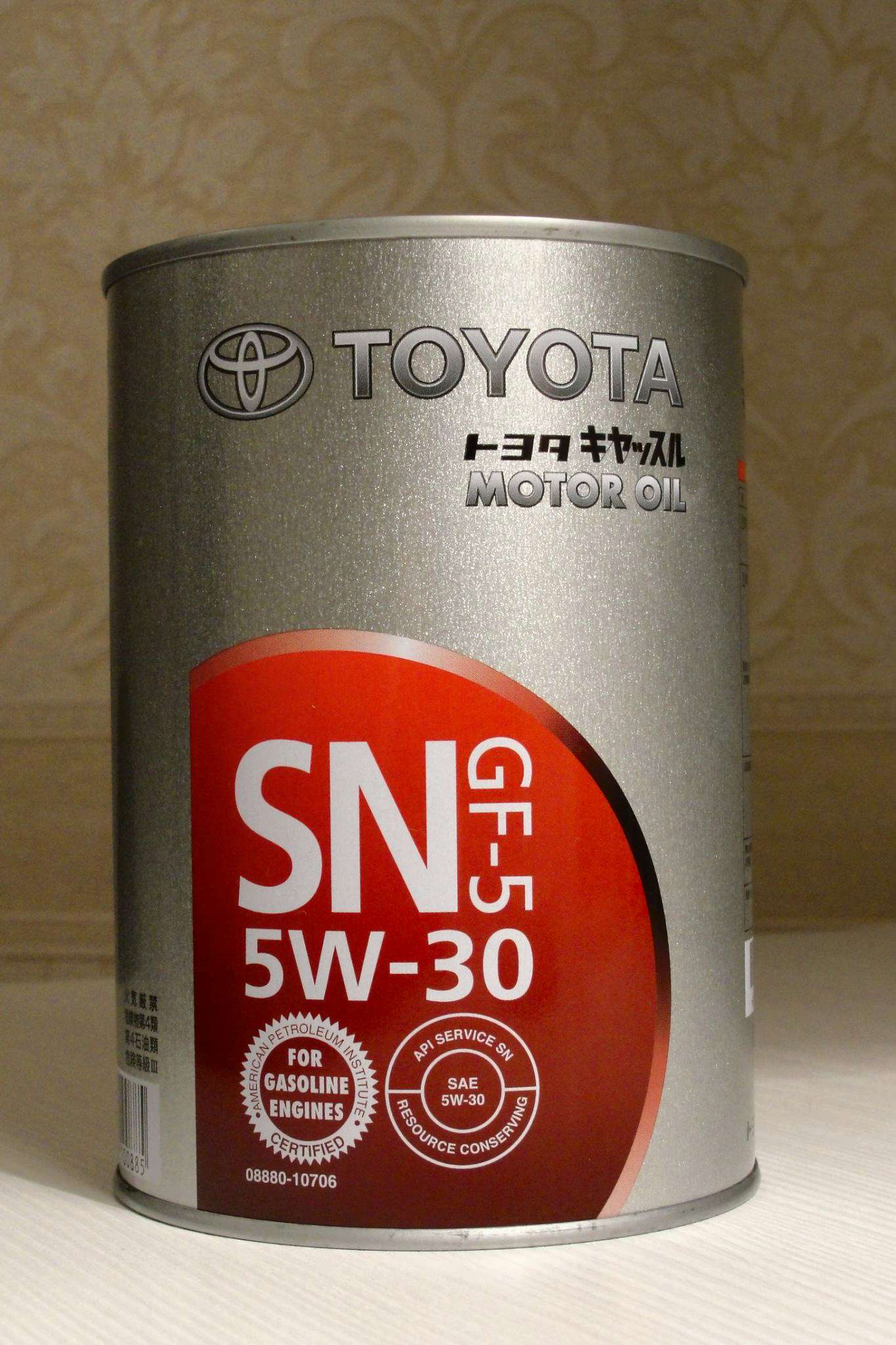 Масло тойота новосибирск. Тойота SN 5w30 gf-5. Toyota SN 5w-30. Toyota Motor Oil 5w-30. 0888010706 Toyota масло моторное.