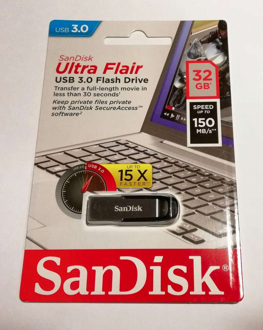 USB флешка 32Gb Sandisk Ultra Flair USB 3.0 (150/25 Mb/s) — купить в ...