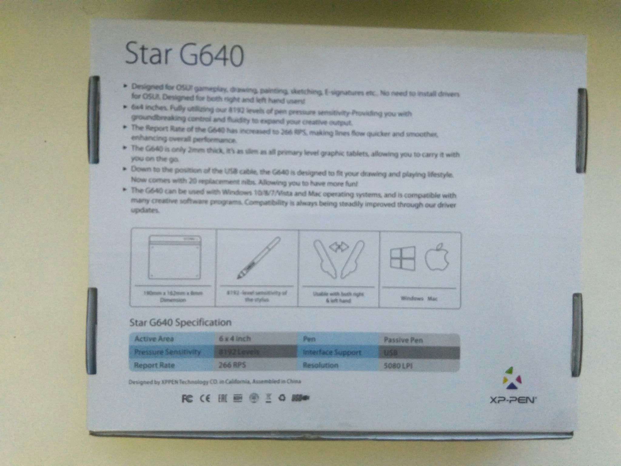 Графический планшет xp pen g 640