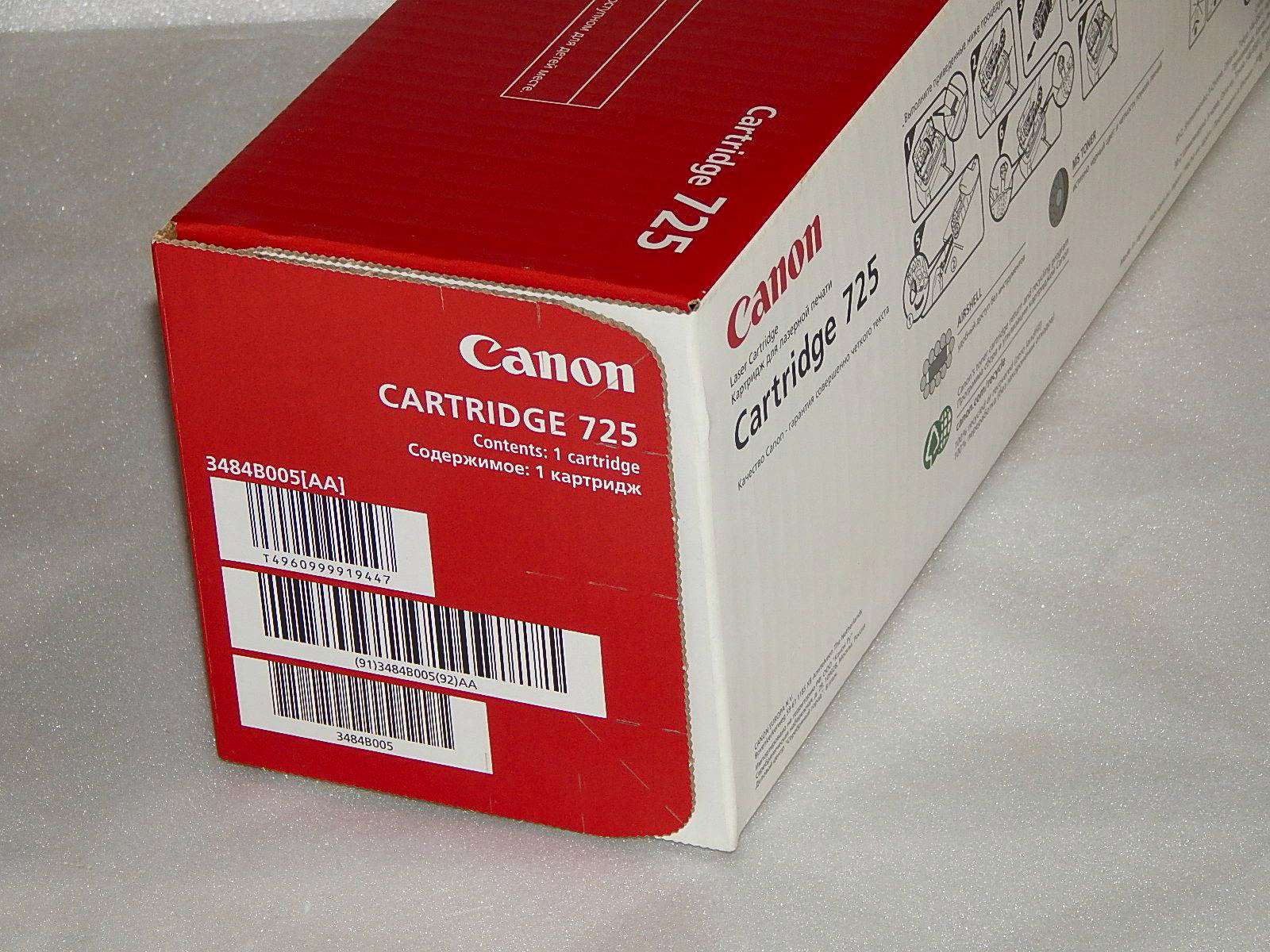 Canon cartridge 725. Картридж Canon 725. Картридж Canon 725 (3484b005). Canon 725 картридж оригинал. Картридж для Canon 725, Ep.