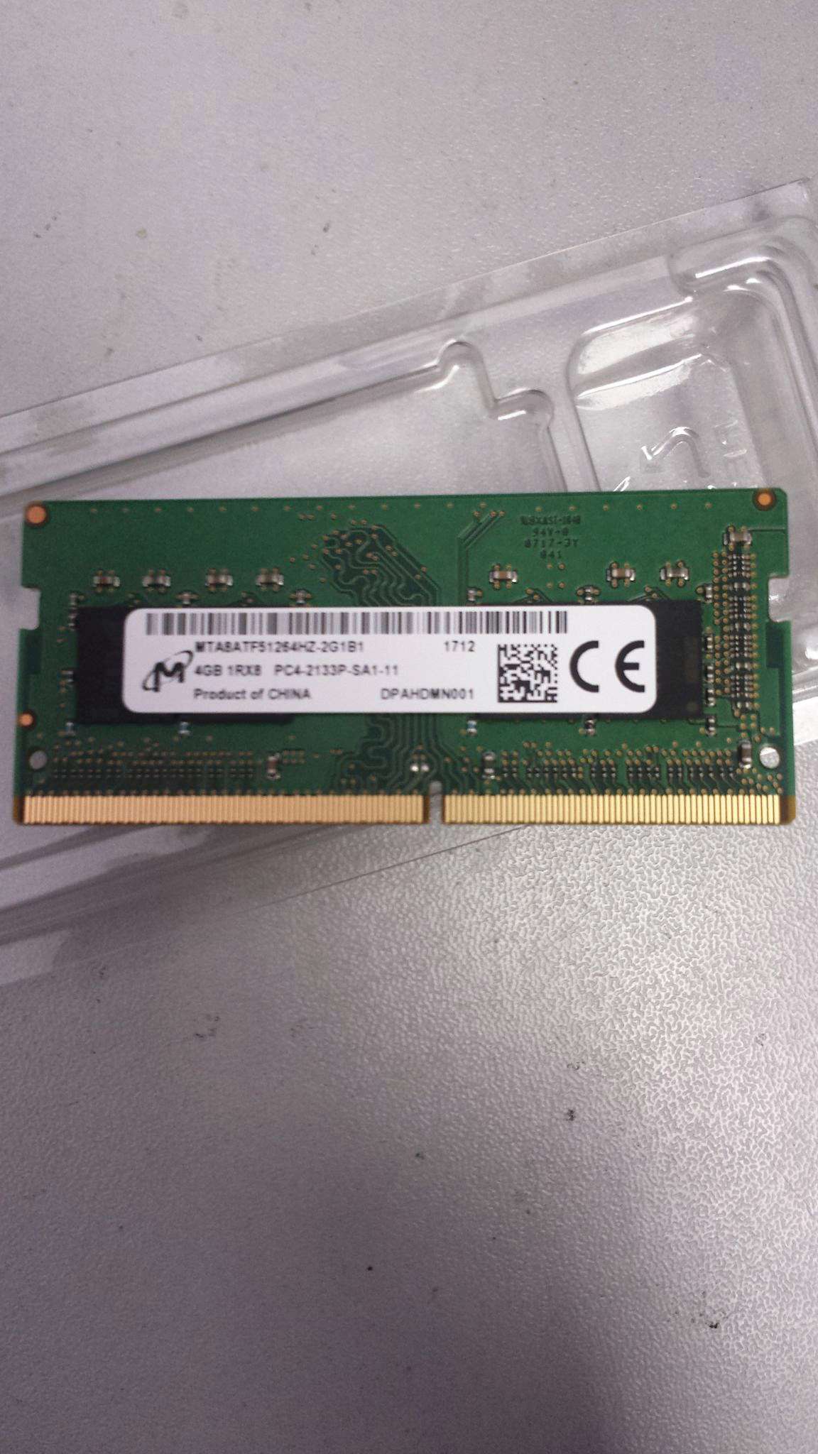 Barrette Mémoire RAM Crucial 4GB DDR4 2133MHz PC4-17000 - Pour PC Fixe - Occasion