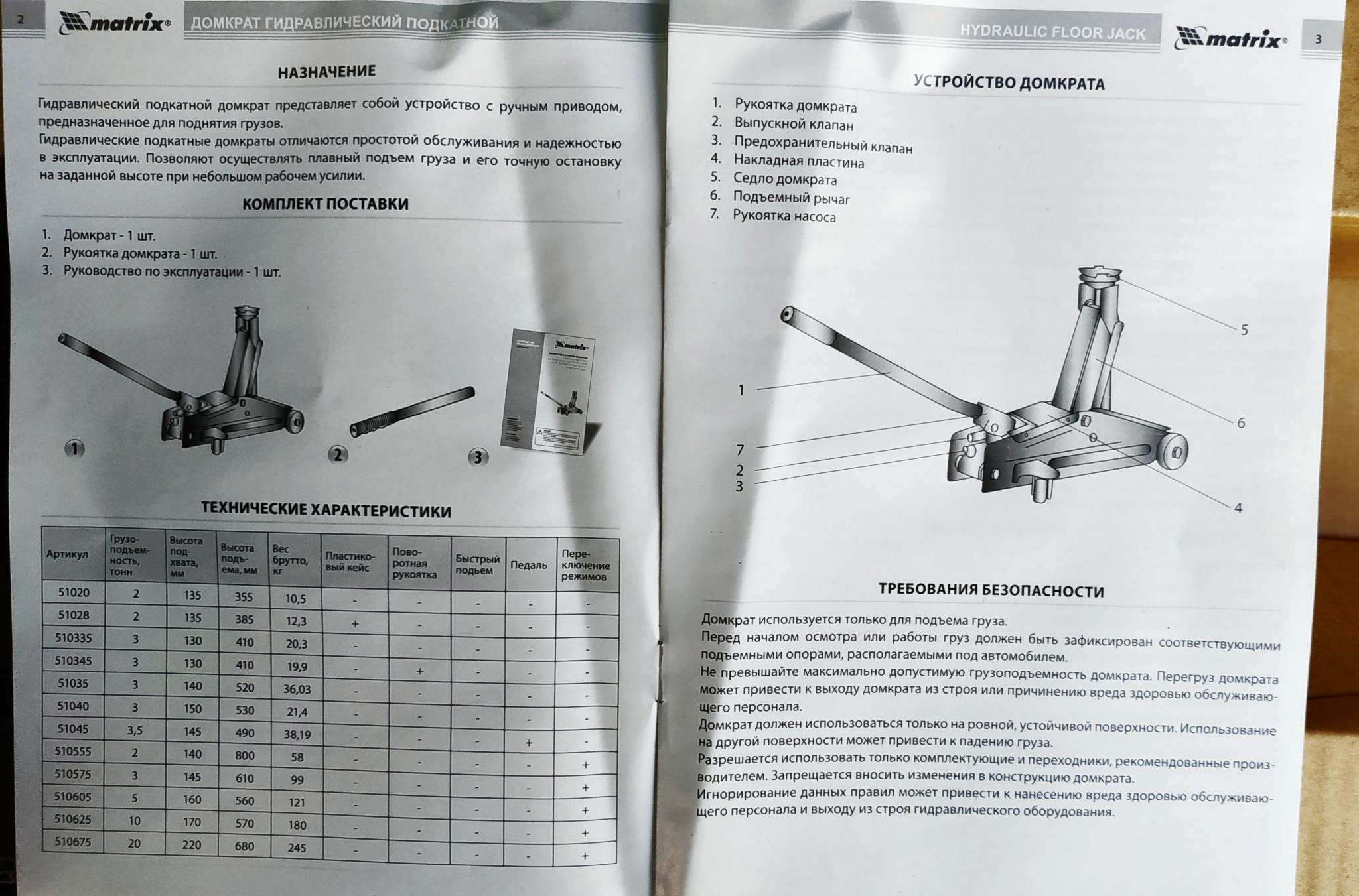 Домкрат подкатной 2т схема