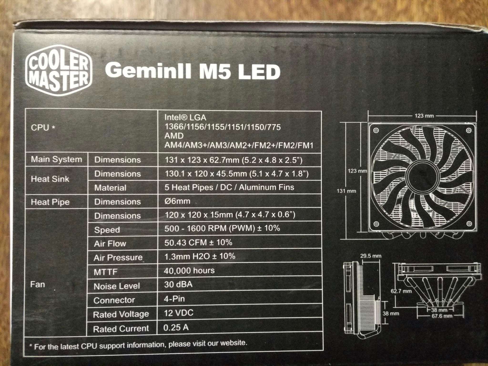 Кулер для процессора Cooler Master CPU Cooler GeminII M5 LED 130W  RR-T520-16PK red — купить в интернет-магазине ОНЛАЙН ТРЕЙД.РУ