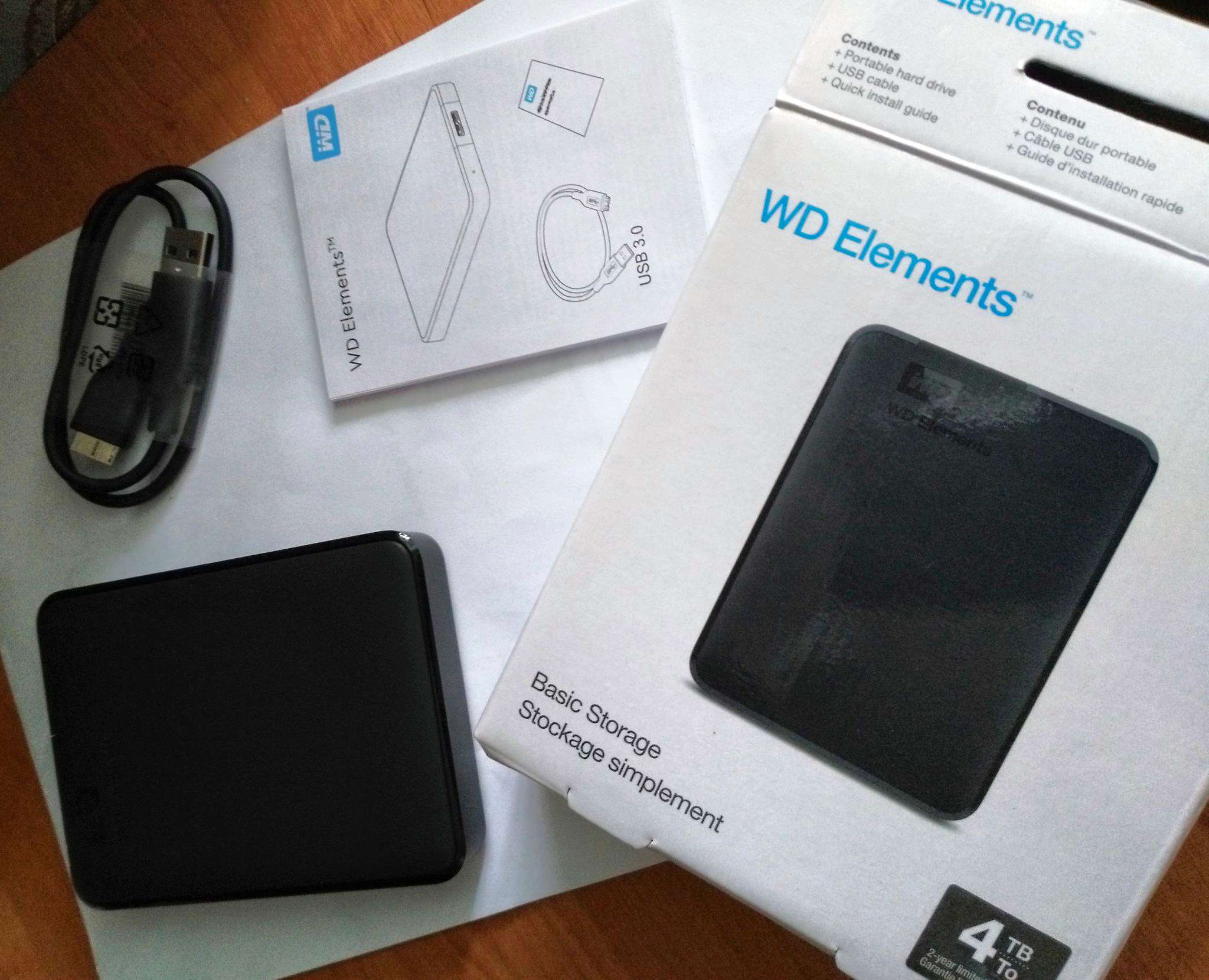 Внешний жесткий диск Western Digital WD Elements Portable, 4 ТБ, USB 3.0  (WDBU6Y0040BBK-WESN) черный — купить в интернет-магазине ОНЛАЙН ТРЕЙД.РУ