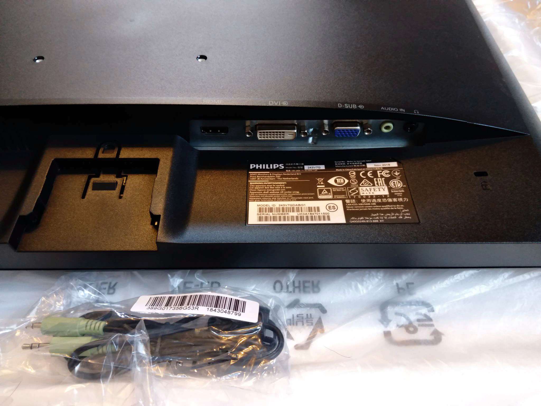 Монитор Philips 243V7QDAB (00/01) 23.8 Black — купить по низкой цене в ...