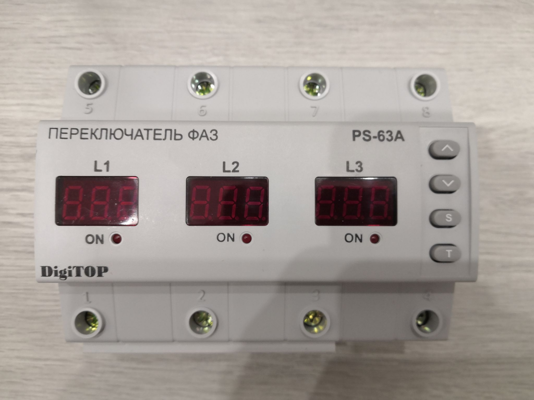 Реле напряжения 380в. DIGITOP PS-63a. Переключатель DIGITOP PS-63a. PS-63a, переключатель фаз DIGITOP, 63а. Автоматический переключатель фаз PS-63a.