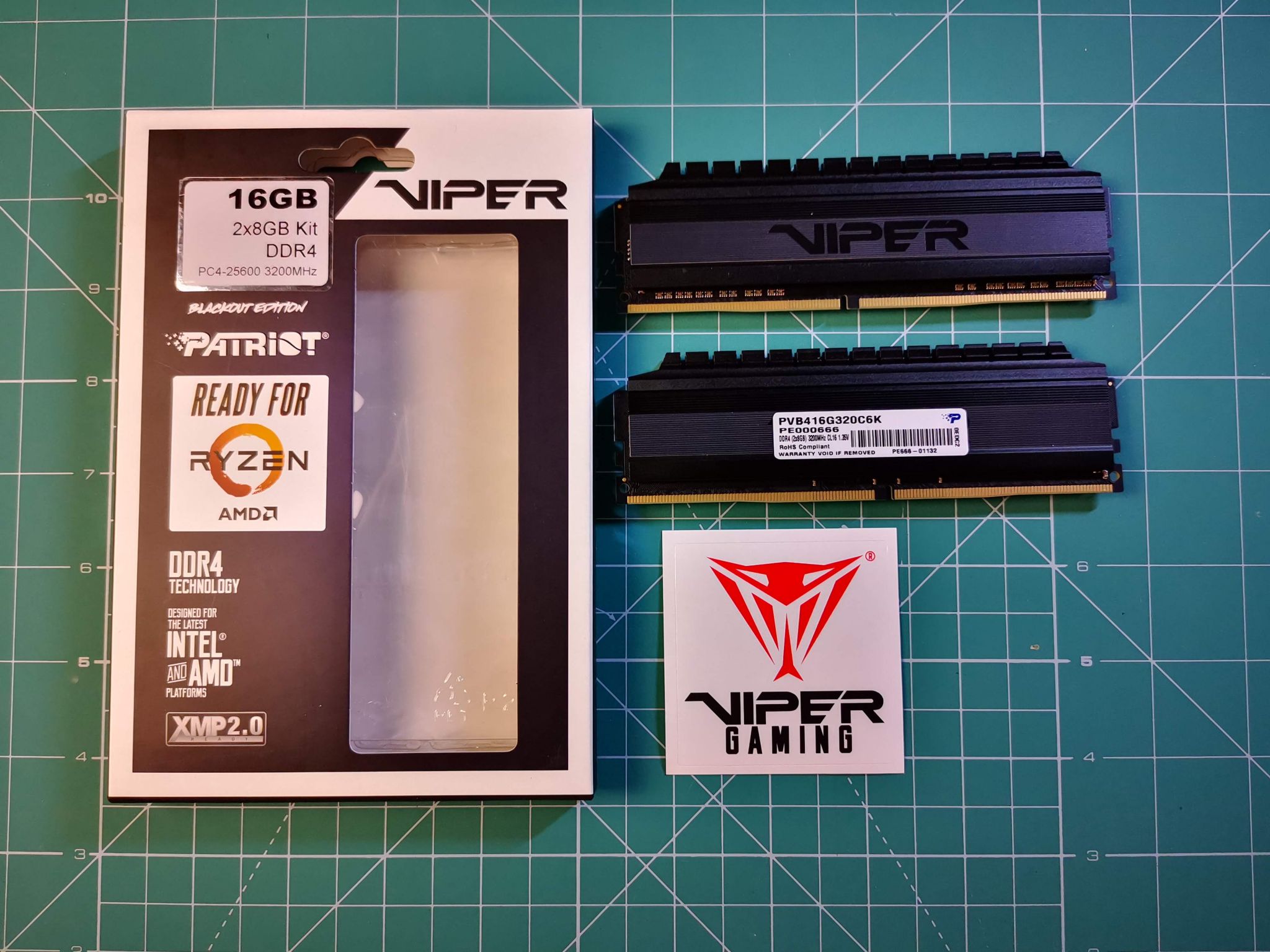 Оперативная память Patriot DDR4 16Gb (2x8Gb) 3200MHz pc-25600 Viper ...