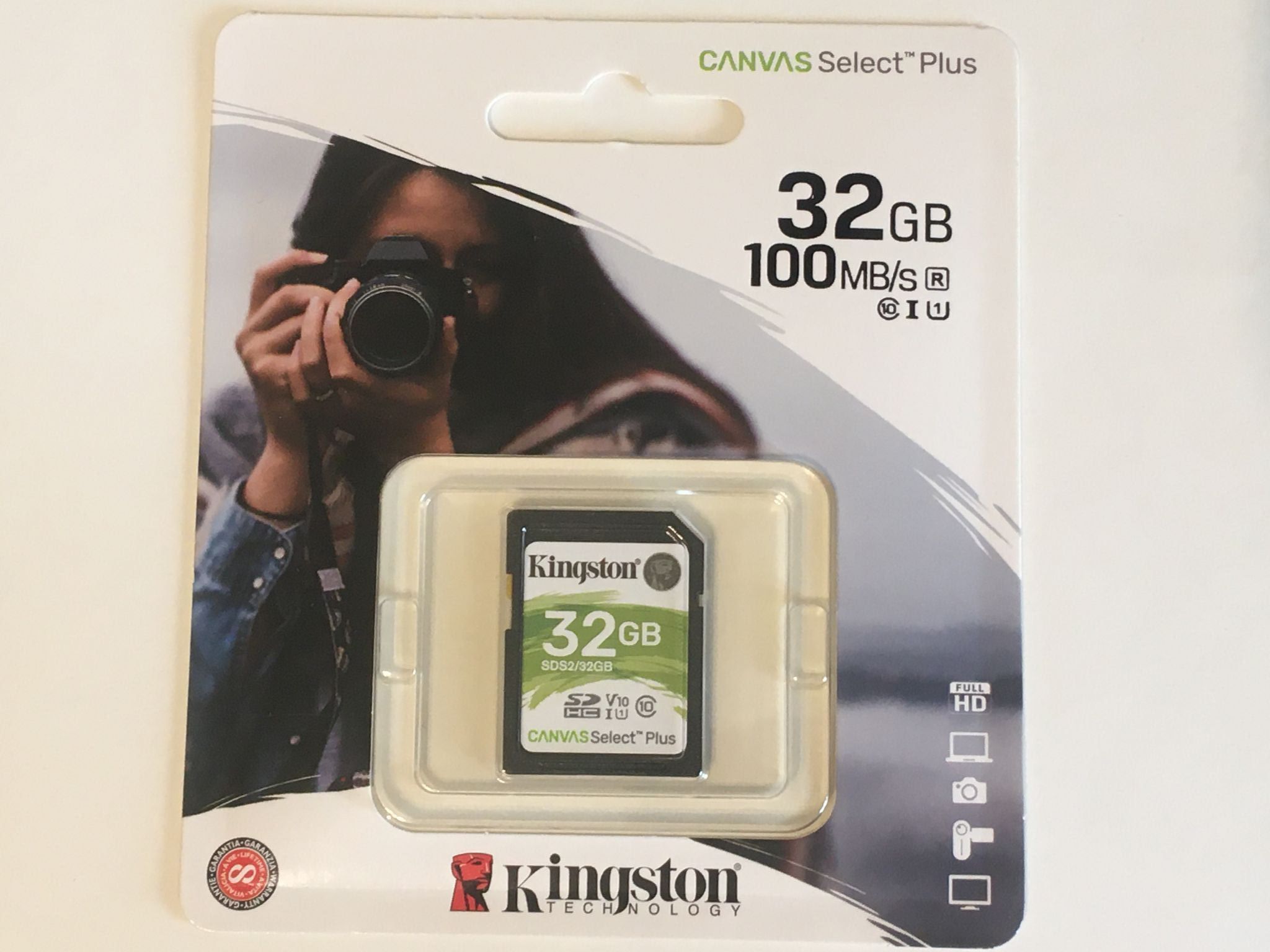Карта памяти sdhc uhs i kingston canvas select plus 32 гб