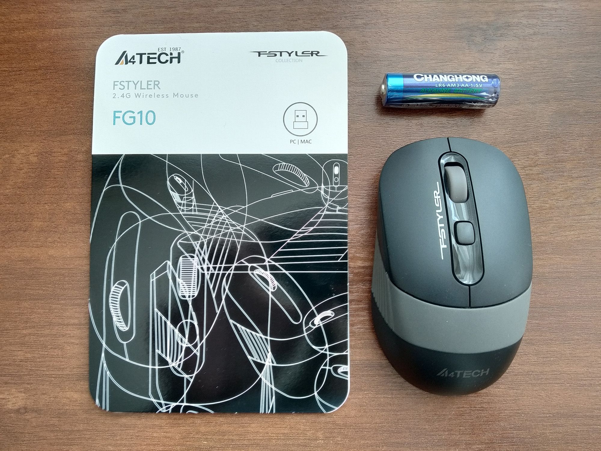 Мышь A4TECH Fstyler FG10 черный/серый оптическая (2000dpi) беспроводная ...