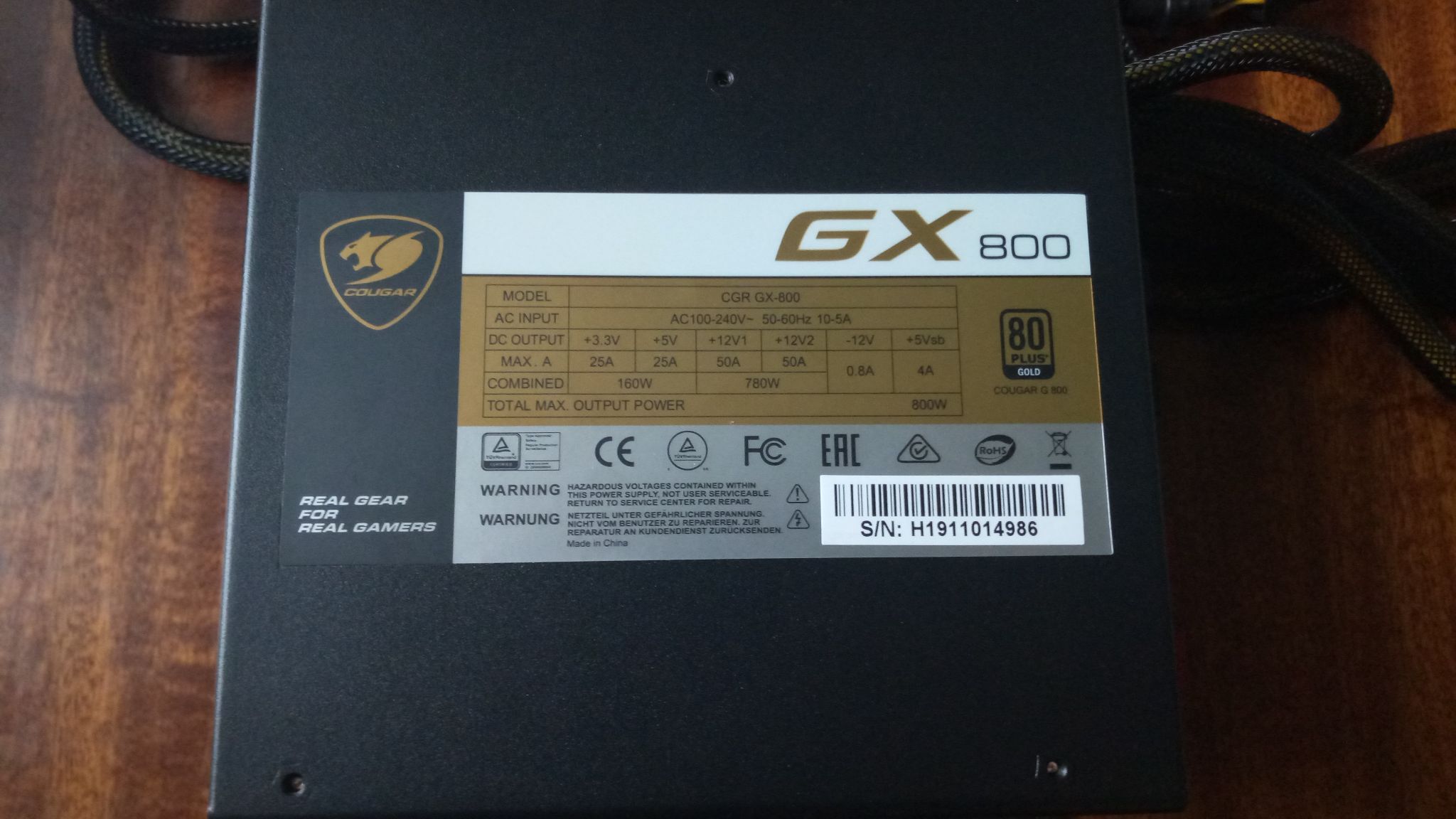 Блок питания Cougar GX800, 800W, 80+ Gold — купить по низкой цене в ...