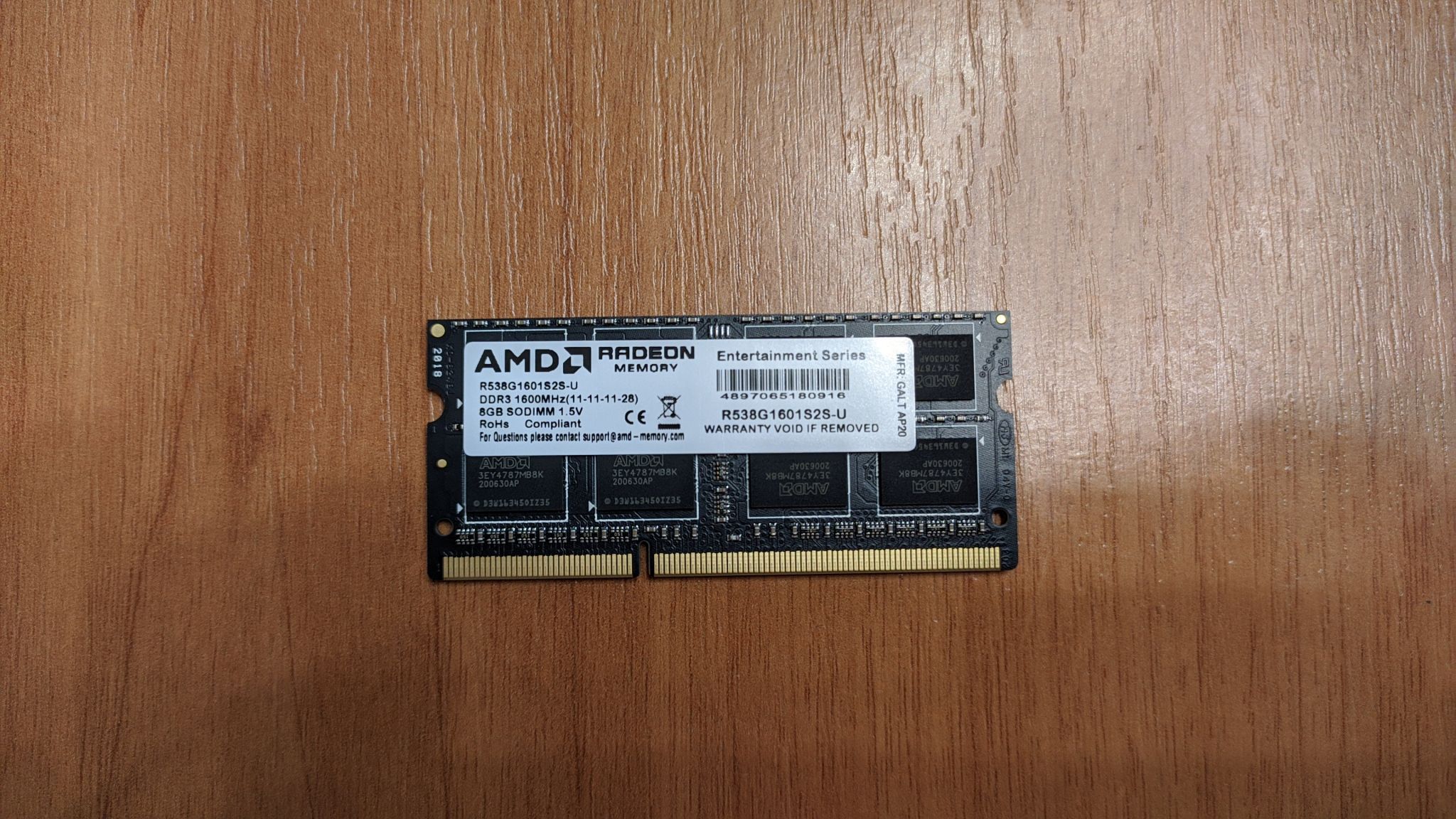 Оперативная память AMD SO-DIMM DDR3 8Gb 1600MHz pc-12800 (R538G1601S2S ...