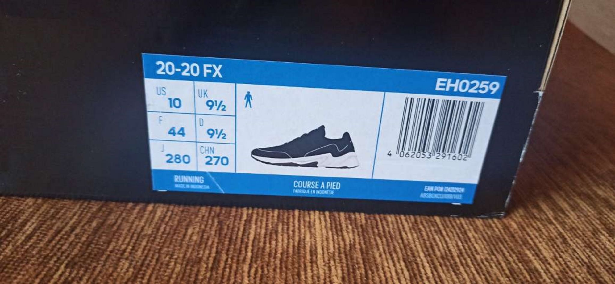 Кроссовки ADIDAS 20-20 FX EH0259 мужские, цвет черный, размер 9,5 — купить  в интернет-магазине ОНЛАЙН ТРЕЙД.РУ