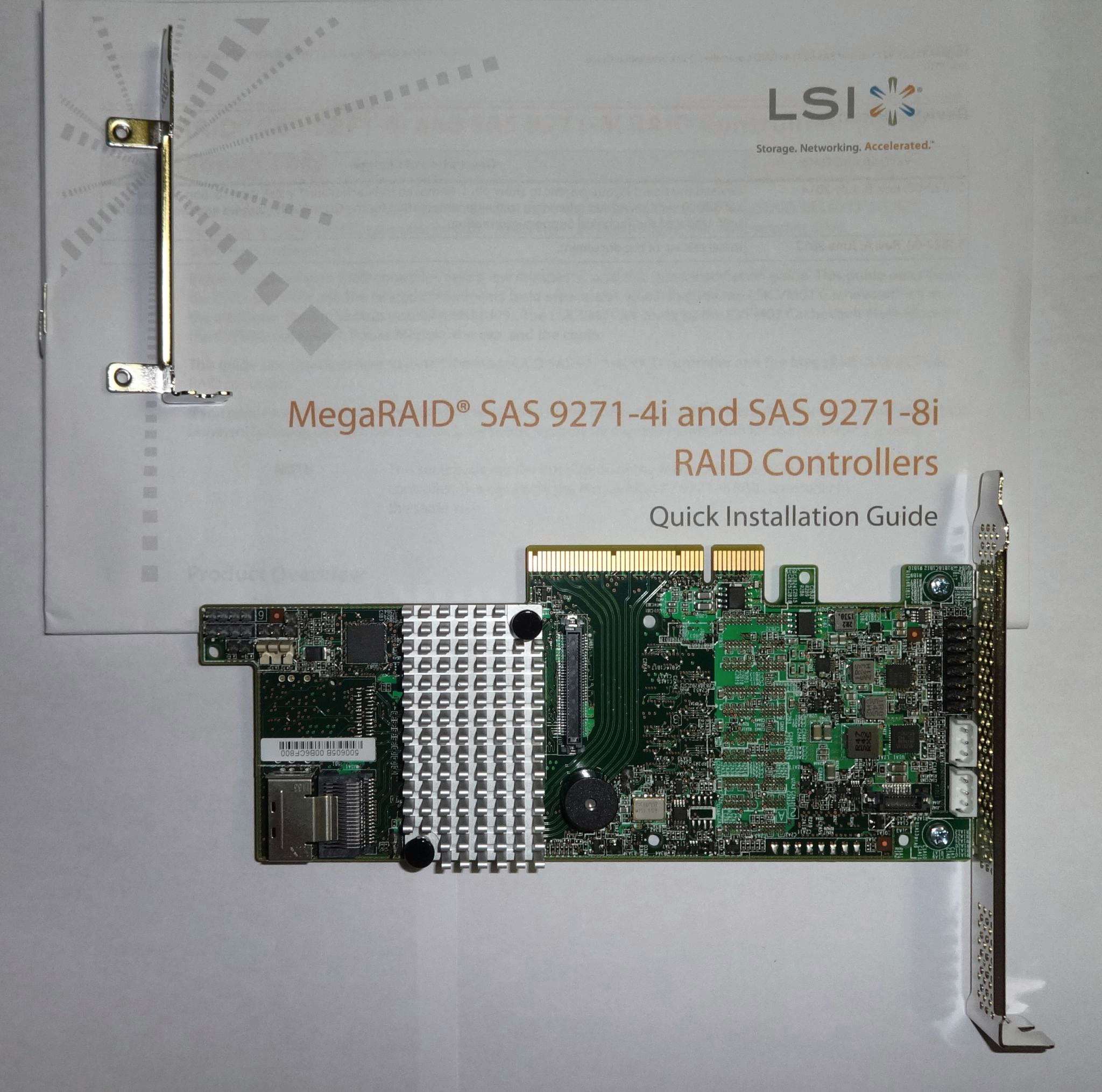 Контроллер LSI Logic MegaRAID SAS 9271-4i SNGL 1Gb 6Gb/s (LSI00328 ...