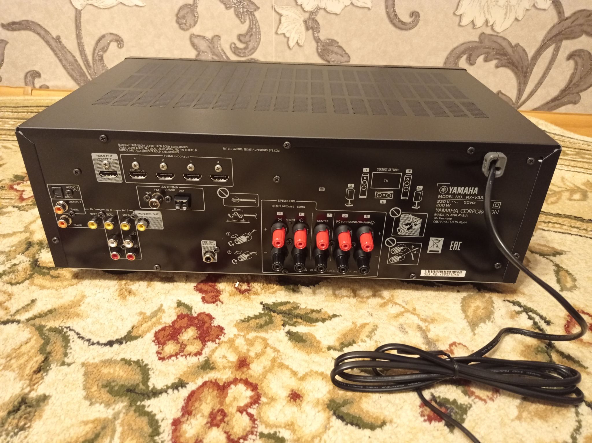 Ресивер AV Yamaha RX-V385, черный ARXV385BLF — купить в интернет ...
