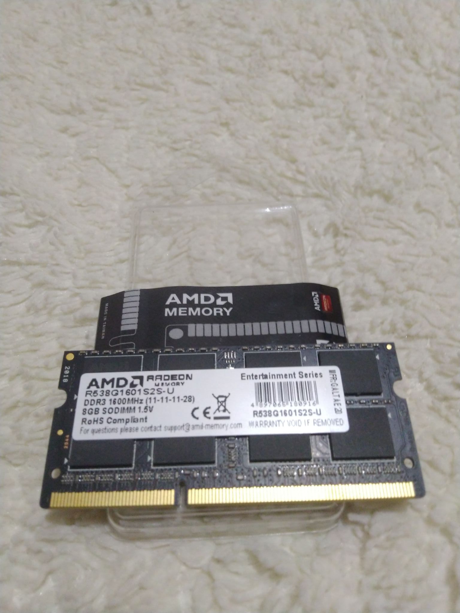 Оперативная память AMD SO-DIMM DDR3 8Gb 1600MHz pc-12800 (R538G1601S2S ...