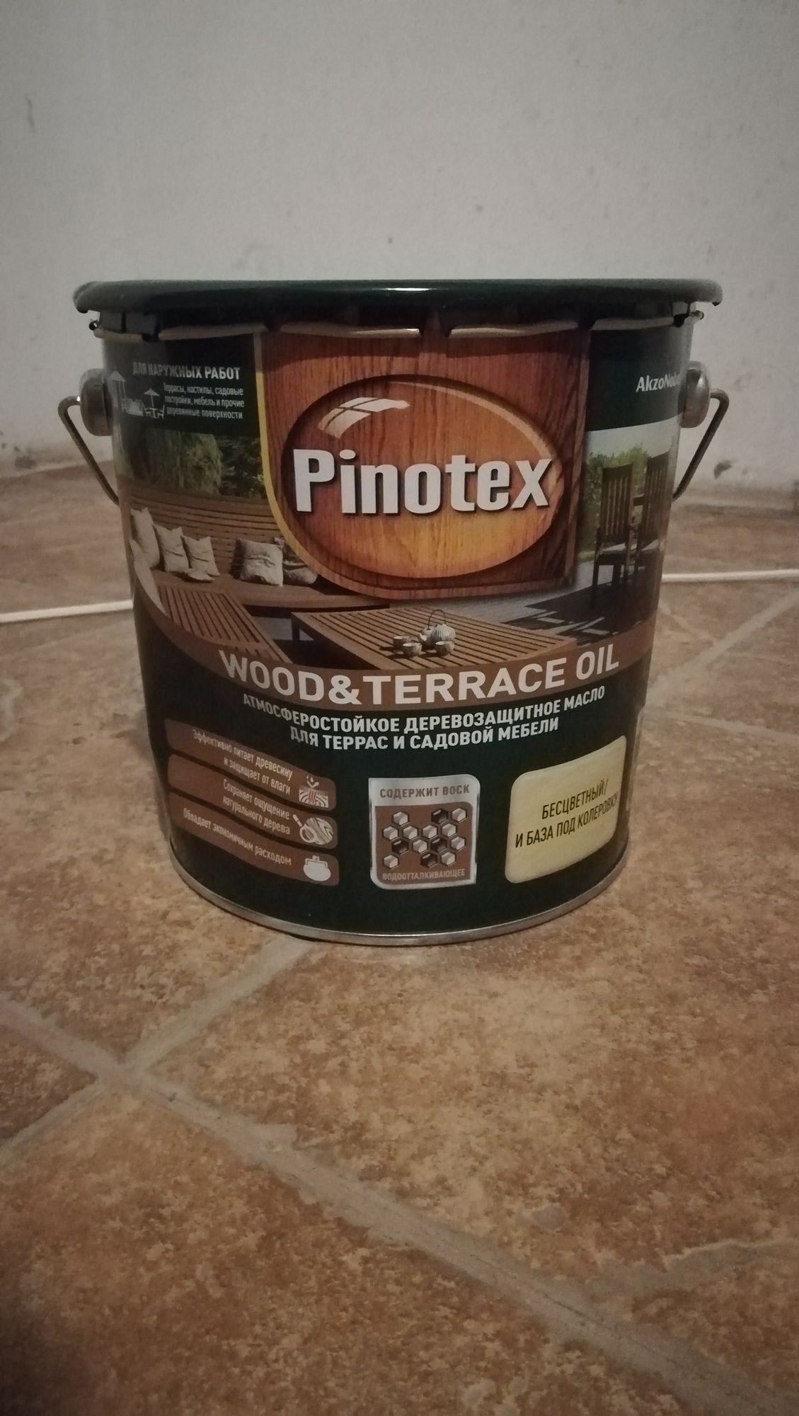 Pinotex Terrace Oil тиковое дерево