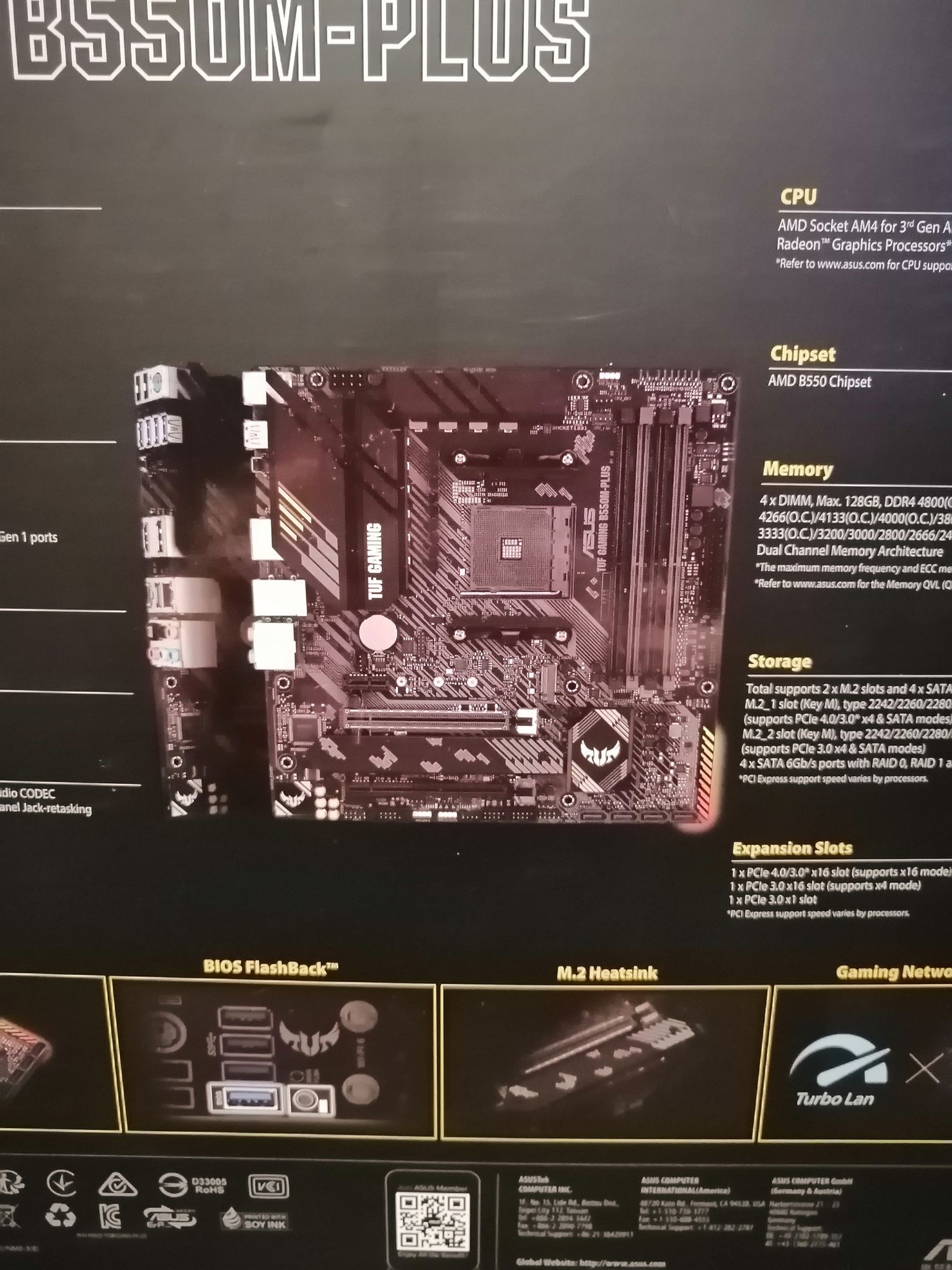 Материнская плата Asus TUF GAMING B550M-PLUS (AM4, mATX) — купить в ...