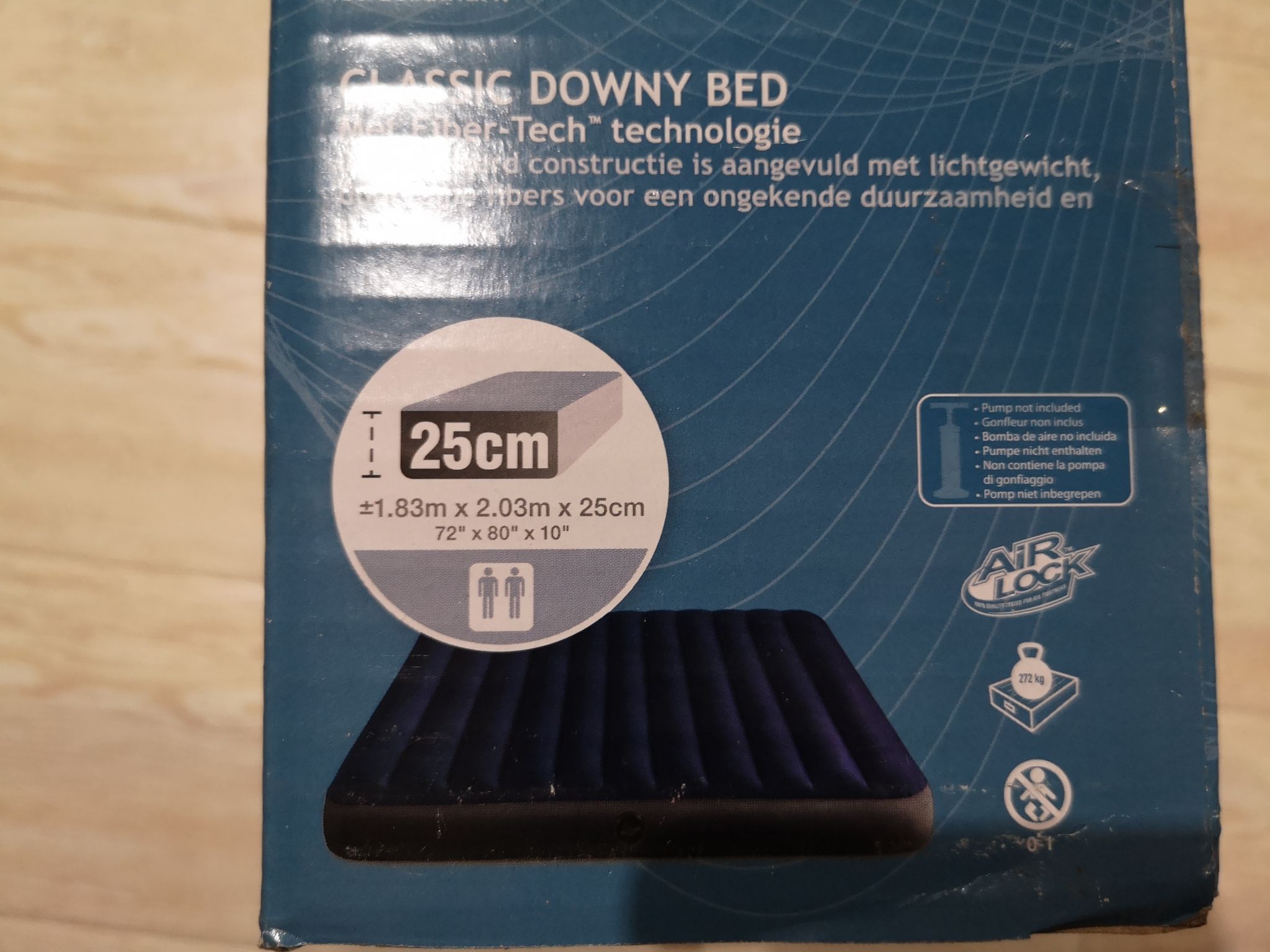 матрас флокированный intex dura beam series classic downy 183х203х25см